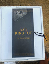 King Tut Egyptian Style Folding Screen, Plastic, Black/Gold Multicolor picture