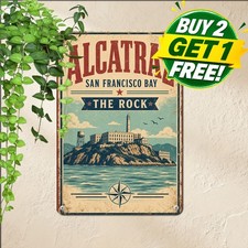 Alcatraz Island San Francisco Prison Travel Poster Retro Souvenir Metal Tin Sign picture