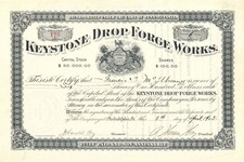 Keystone Drop Forge Works - 1925 dated Stock Certificate - General Stocks picture