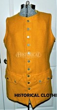 Revolutionary War Yellow Wool Vest 18th Century Historical Waistcoat picture