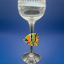 Vintage Handblown Murano Wine Glass Angel Fish picture