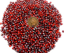 4 Ounces Original Hudson Bay White Heart African Trade Beads size V394 picture
