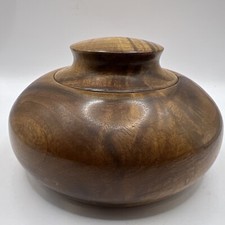 Vintage OREGON MYRTLEWOOD Round Covered Lidded Jewelry or Trinket Box picture