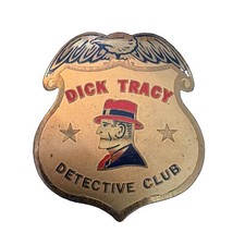 1939 DICK TRACY DETECTIVE CLUB Eagle Badge Quaker Cereal radio PREMIUM ^ picture