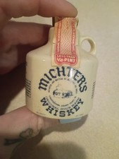 Vintage Michter's Sour Mash Whiskey Mini Ceramic Jug 1/10 Pint Tax Stamp picture