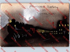 c1909 Hand Painted Train Locomotive Engine TOPEKA Kansas KS Postcard picture