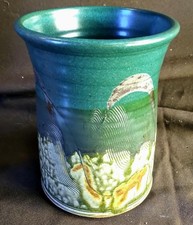 Vintage American Artist Signed Studio Art Pottery Vase picture
