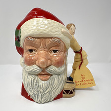 Royal Doulton Santa Claus D6668 Character Jug 1981 Doll Drum Handle w/ Tag picture