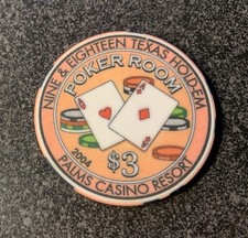 PALMS Casino Resort $3.00 Gaming Poker Chip Las Vegas, NV - Hold-Em Poker Room picture