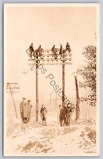 K67/ Eau Claire Wisconsin RPPC Postcard c1910 Electrical Line Workers 298 picture