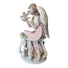 Vintage O’Well Grandeur Collection Celestial Angel With Dove Glazed Statue picture