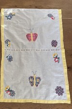 Vintage Pure Granulated Cane Sugar Flour Sack Tea Towel Butterfly Applique picture