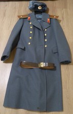 1980s USSR Soviet Military Lot - Uniform Coat, Hat, Belt, Boards, Pins & Banners picture