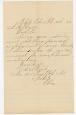 1884 Toledo Ohio Job Inquiry Letter to S.A. Thayer A.S. Waite Employment Request picture
