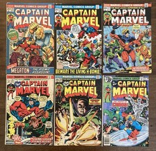 Captain Marvel 6 Book Lot Marvel Comics Bronze Age low grade 1970s picture