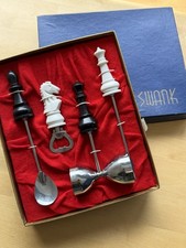 NEW Vintage Swank Mid Century Tool Set 4 Chess Japan Chrome Boxed Barware READ picture