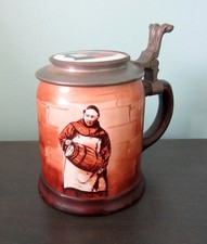 Antique O'Hara Dial Co Princeton University Lidded Beer Stein Mug Tankard Monk picture