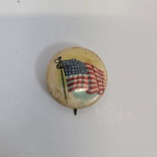 VTG American Flag Pinback Button 1045B23 picture