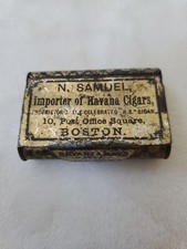 Antique Snuff Box N Samuel Importer Of Havana Cigars Boston Bryant & Mays London picture