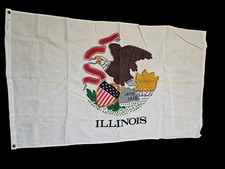VTG Illinois State Flag Cotton 3 X 5 Feet Dept. Veteran Affairs picture