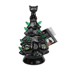 LED Lighted Ceramic Tree Choose Black Cats OR Jack O Lanterns apprx 8