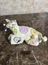 Vintage Annaco Creations Amy Lacome Lying Cat with Summer Flowers 2001 Figurine picture
