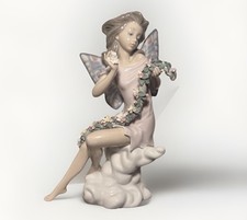 VERY RARE  Lladro #5861 Fairy Flowers Retired 1995 / Repaired Wing, Lmtd 3yr Run picture