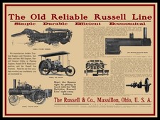 1912 Russell & Co. Steam Traction Engines, Massillon OhiO NEW Metal Sign: 12x16
