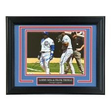 Sammy Sosa And Frank Thomas Autographed Chicago Rivals Deluxe Framed 8x10 Photo picture