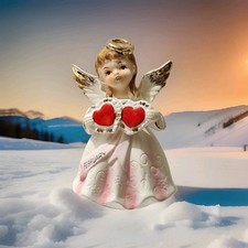 Vintage Birthday Angel February Double Hearts Nippon Japan picture