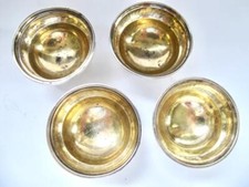 Vintage Georg Jensen Sterling 4 Salt Sellers Old Hallmark 1925-32 #410 3 Footed picture