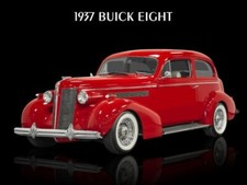 1937 Buick Eight Hot Rod in Red NEW Metal Sign: 12x16