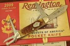 REMINGTON UMC USA 2009 ROGERS BONE SCOUT KNIFE BSA BOY SCOUTS OF AMERICA (36117) picture