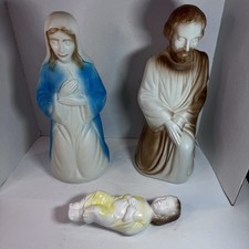 vintage Empire Nativity Blow Mold Joseph Mary Baby Jesus Christmas religious picture