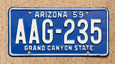 1959 ARIZONA license plate — COCHISE CO —ORIGINAL SUPER vintage antique car tag picture