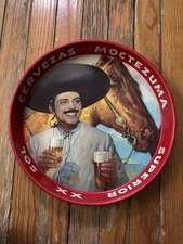 Cerveza MOCTEZUMA SOL Beer Tray 1950’s Pedro Armendariz Mexico 13” Charola •Rare picture