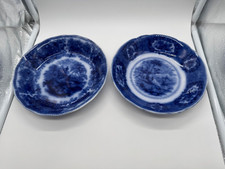 Antique Burgess & Leigh Flow Blue Pair of Nonpariel Pattern Bowls picture