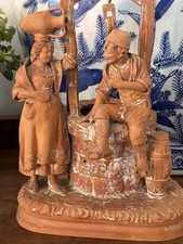Vintage S. NO Grasso Catania Italy Terracotta Well Figurine Sicilian Folk Art 9” picture