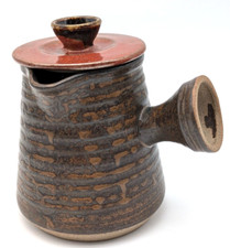 Vandor Imports Hand Thrown Clay Pottery Teapot Metallic Glazed Lid Japan picture