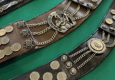 Authentic Argentine Gaucho Coin Concho Belts - collection of two circa 50s-70s picture