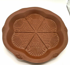 Hartstone Stoneware Shortbread Cookie Mold Thistle Brown Round 1 lb w/ Recipes picture