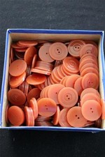 RARE  48 PC LOT DEADSTOCK 1930'S  BURNT ORANGE  OPAQUE BUTTONS  1