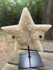 Stunning, large citrine, druzy quartz Star on Stand picture