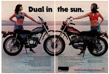 1975 Harley Davidson SX-175 & SX-250 Motorcycle Vintage Print Ad 2 Pages picture