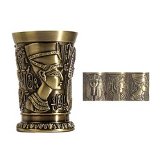 Vintage Egyptian Metal Shot Glass - Creative Tequila-Vodka-Cocktail Sipper picture