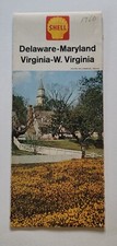 1960 Shell Oil Gas Station Delaware - Maryland Virginia W. Virginia Vintage Map picture