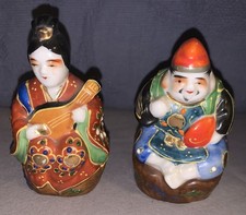 Nice Vintage  Marked  KUTANI  Porcelain  Couple  Figurines picture