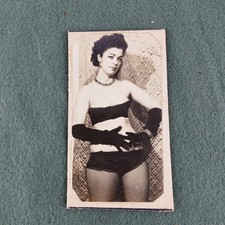 Original VTG 1940s-1950s Goth Risque 2.5x4.5 B&W Photo Rough Mount To Board picture
