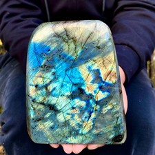 3.06LB Top natural Labrador flash moonstone quartz crystal mineral specimen picture