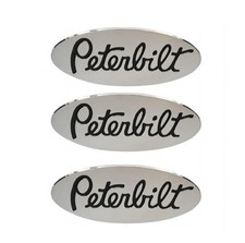 3pcs Logo Name Emblem Badge Plate Custom CNC Aluminum 6061 Fit for Peterbilt ... picture